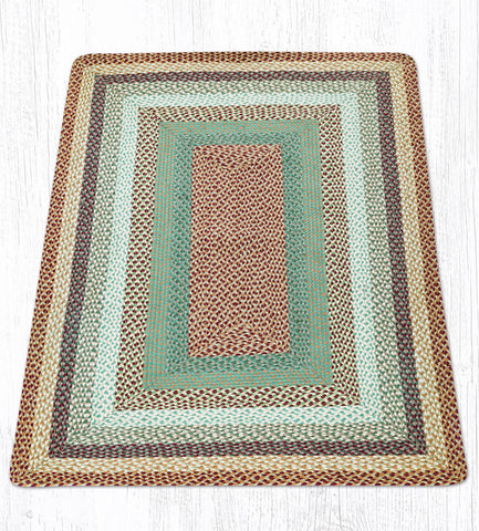 RC-413 Buttermilk/Cranberry Oblong Braided Rug 4'x6'