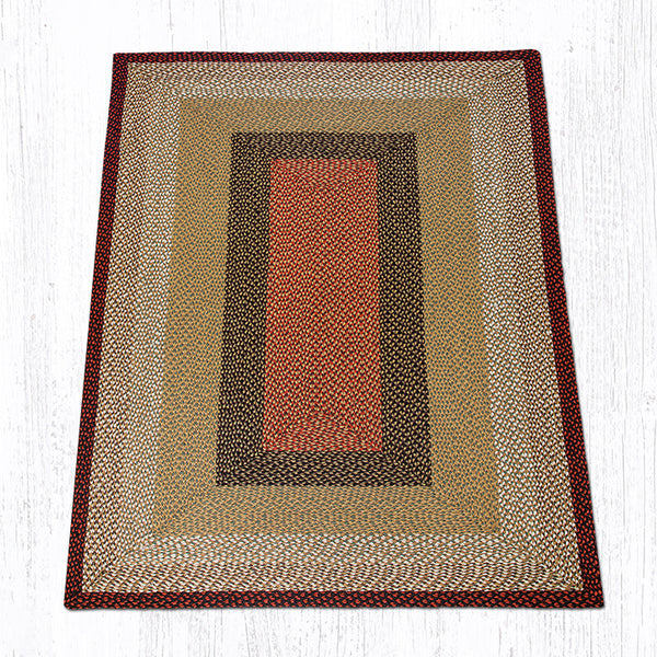 RC-19 Burgundy/Mustard Oblong Braided Rug 5'x8'