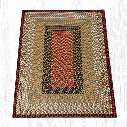RC-19 Burgundy/Mustard Oblong Braided Rug 5'x8'