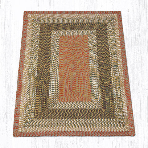 RC-24 Olive/Burgundy/Gray Oblong Braided Rug 5'x8'