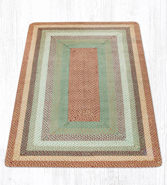 RC-413 Buttermilk/Cranberry Oblong Braided Rug 5'x8'