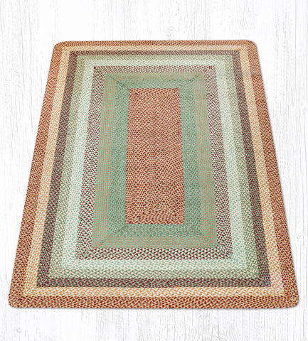 RC-413 Buttermilk/Cranberry Oblong Braided Rug 5'x8'