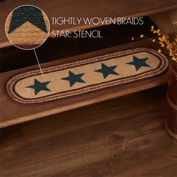 Potomac Jute Stair Tread Stencil Stars Oval Latex 8.5x27
