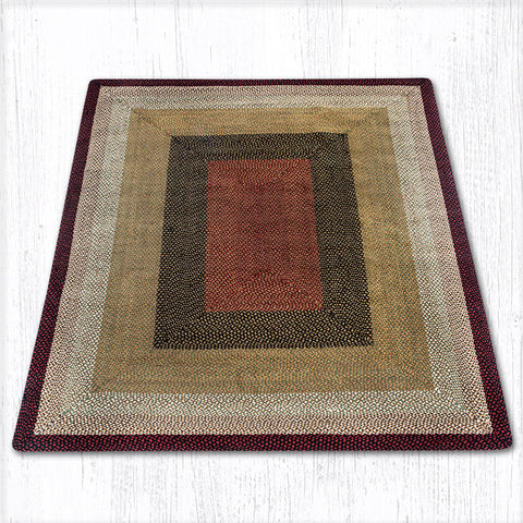 RC-19 Burgundy/Mustard Oblong Braided Rug 8'x10'
