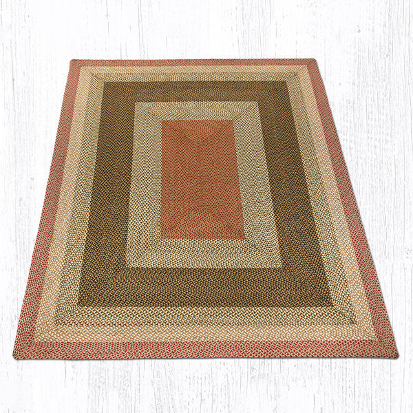 RC-24 Olive/Burgundy/Gray Oblong Braided Rug 8'x10'