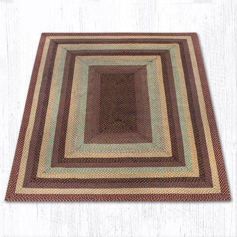RC-357 Burgundy/Gray/Cream Oblong Braided Rug 8'x10'