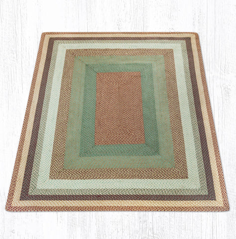 RC-413 Buttermilk/Cranberry Oblong Braided Rug 8'x10'