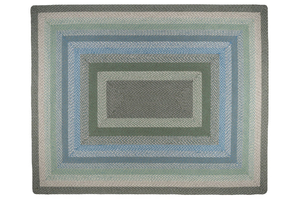 RC-419 Sage/Ivory/Settlers Blue Oblong Braided Rug 8'x10'