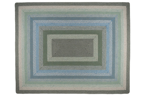 RC-419 Sage/Ivory/Settlers Blue Oblong Braided Rug 8'x10'