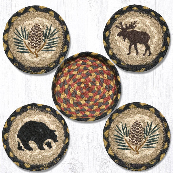 CNB-43 Wilderness Coasters in a Basket 5"x5"