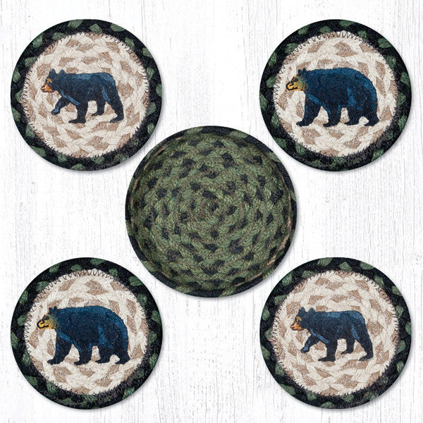 CNB-116 Mama & Baby Bear Coasters in a Basket 5"x5"