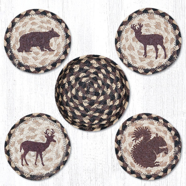 CNB-518 Wildlife Coasters in a Basket 5"x5"