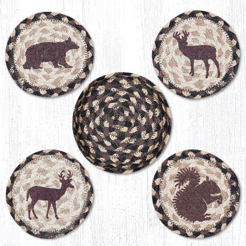 CNB-518 Wildlife Coasters in a Basket 5"x5"