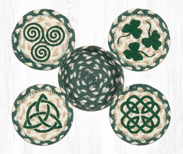 CNB-605 Irish Coasters in a Basket 5"x5"