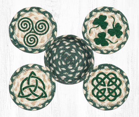CNB-605 Irish Coasters in a Basket 5"x5"