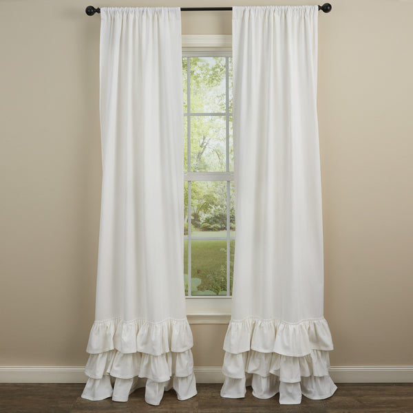 Ruffled White Panels - 84"L