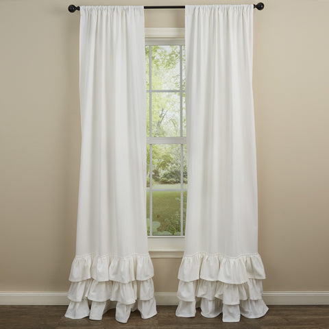 Ruffled White Panels - 84"L
