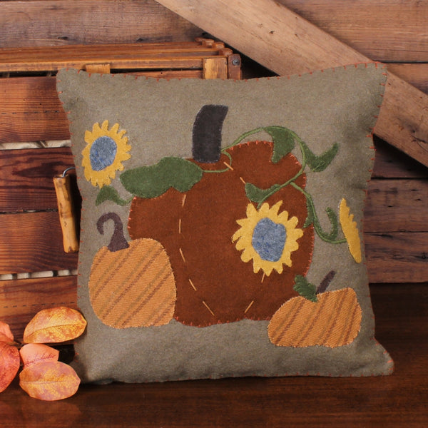 Sunflowers & Pumpkins Pillow 14"