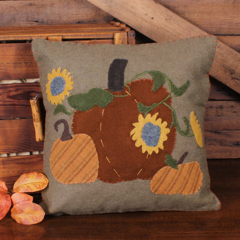 Sunflowers & Pumpkins Pillow 14"