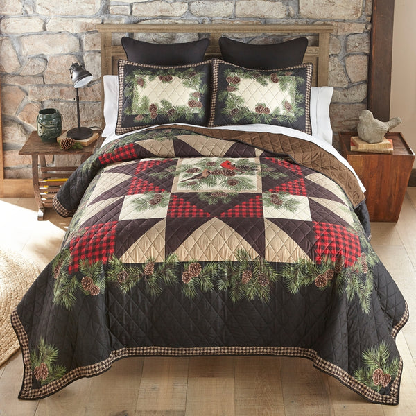 Donna Sharp Cardinal Pine Quilt Set – Rustic Lodge Bedding