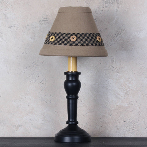 Oat and Gingham 6″ Lampshade | Primitive Country Lighting Black Check