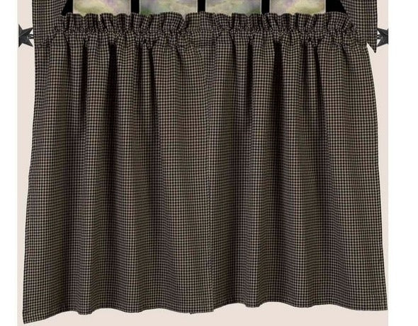 The Black Newbury Gingham Tiers is made of Cotton. Size is 72" x 36" (2 pcs)., Home décor , Everyday