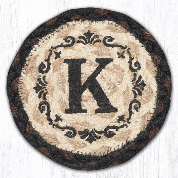 IC-313 K Monogram Printed Coaster 5"x5"