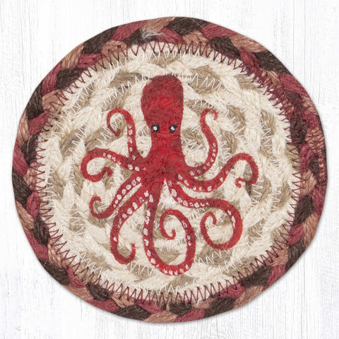 IC-12 Red Octopus Printed Coaster 5"x5"