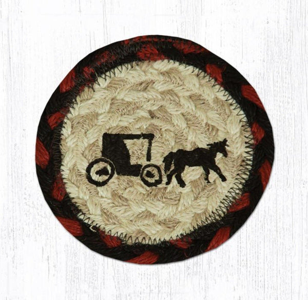 IC-19 Amish Buggy Printed Coaster 5"x5"