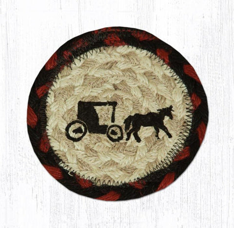 IC-19 Amish Buggy Printed Coaster 5"x5"