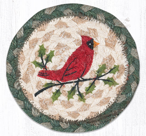 IC-25 Holly Cardinal Printed Coaster 5"x5"