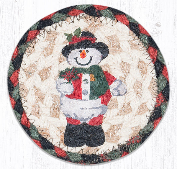 IC-81 Snowman in Top Hat Printed Coaster 5"x5"