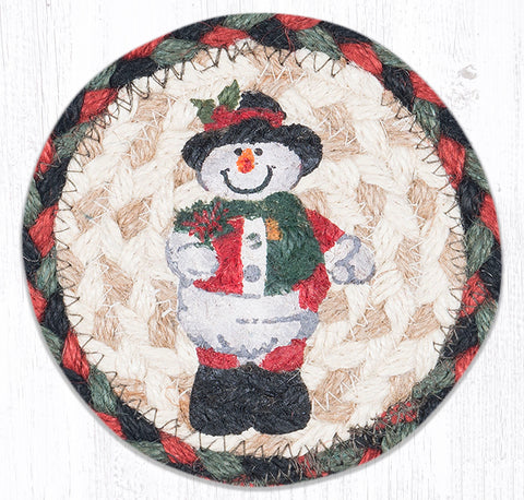 IC-81 Snowman in Top Hat Printed Coaster 5"x5"