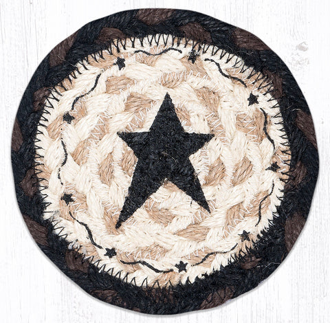 IC-313 Primitive Star Black Printed Coaster 5"x5"