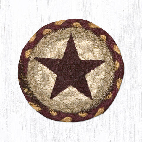 IC-357 Burgundy Star Printed Coaster 5"x5"