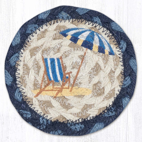 IC-362 Navy Beach Chair Printed Coaster 5"x5"