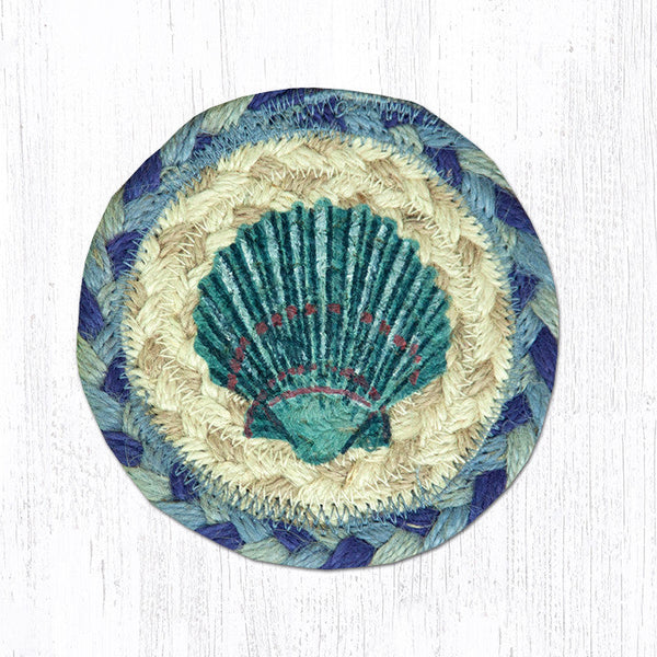 IC-378 Blue Scallop Printed Coaster 5"x5"