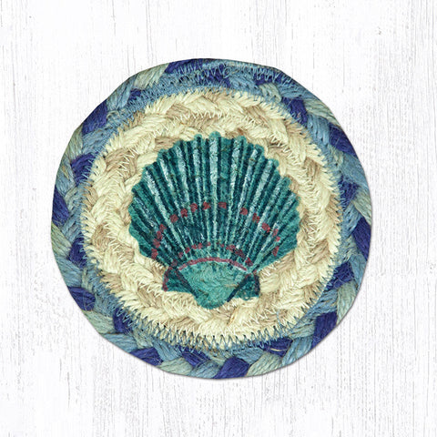 IC-378 Blue Scallop Printed Coaster 5"x5"