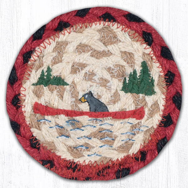 IC-396 Bears in Canoe Printed Coaster 5"x5"