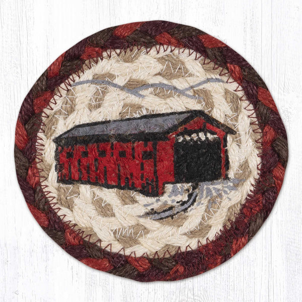 IC-417 Covered Bridge Printed Coaster 5"x5"