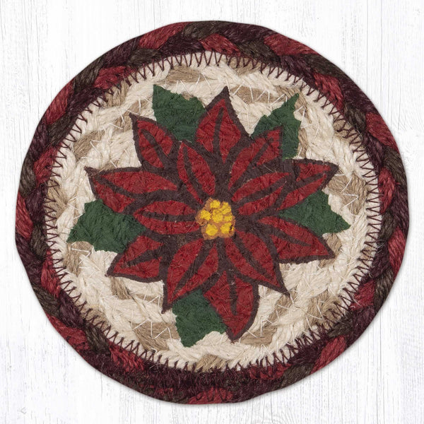 IC-417 Poinsettia Printed Coaster 5"x5"