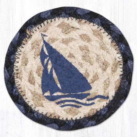 IC-443 Blue Boat Printed Coaster 5"x5"