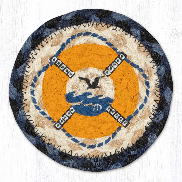 IC-443 Nautical Lifebuoy Printed Coaster 5"x5"