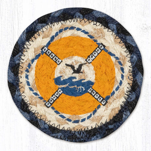 IC-443 Nautical Lifebuoy Printed Coaster 5"x5"