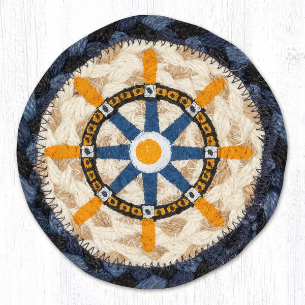 IC-443 Nautical Ship Wheel Printed Coaster 5"x5"