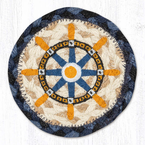 IC-443 Nautical Ship Wheel Printed Coaster 5"x5"