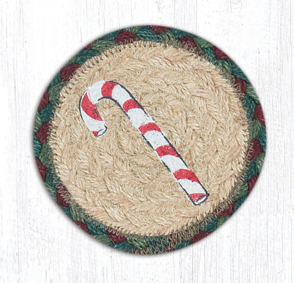 IC-508 Candy Cane Printed Coaster 5"x5"