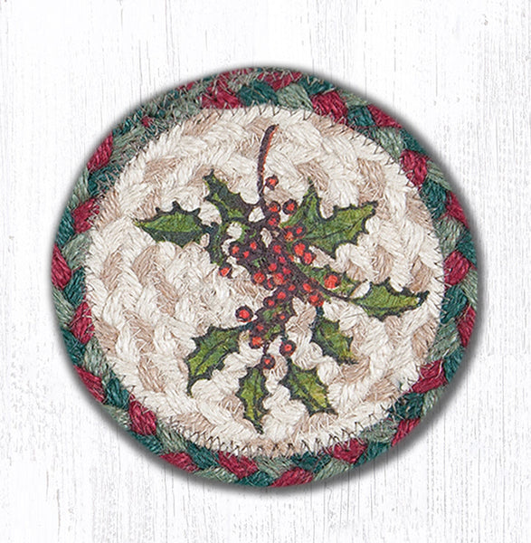 IC-508 Holly Printed Coaster 5"x5"