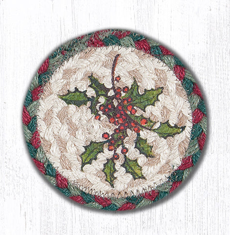 IC-508 Holly Printed Coaster 5"x5"