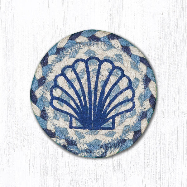 IC-525 Blue Scallop Printed Coaster 5"x5"